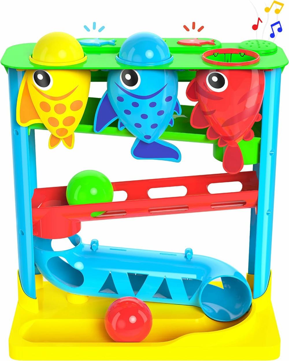 Jouets musicaux  | Nourrissez le poisson – Jouet interactif pour bébé – Cadeau d’anniversaire pour garçons et filles de 1 an – 9 à 12 mois – 6, 7, 8, 9, 10, 12+ mois