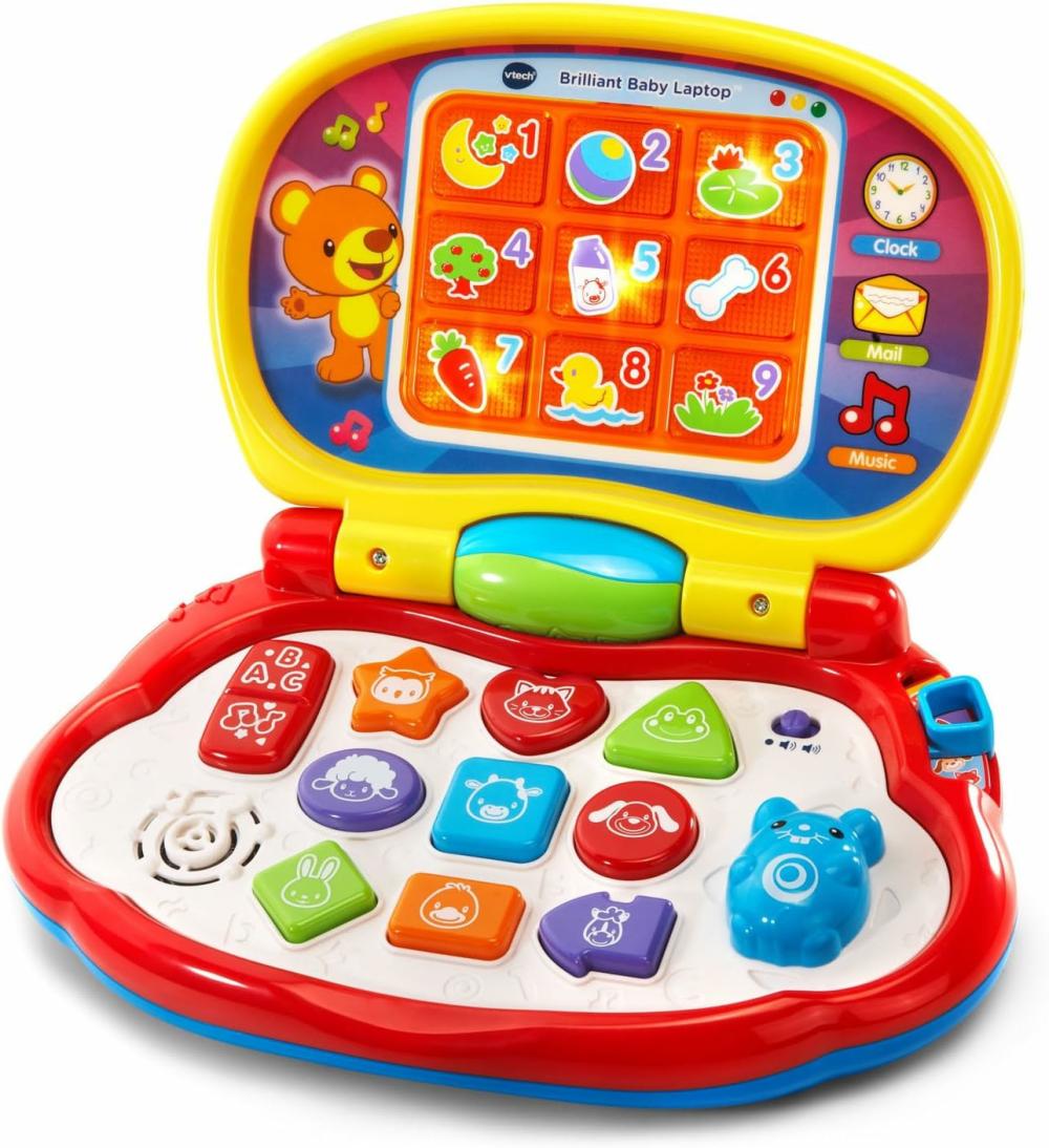 Jouets musicaux  | Ordinateur Portable Brillant pour Bébé Rouge