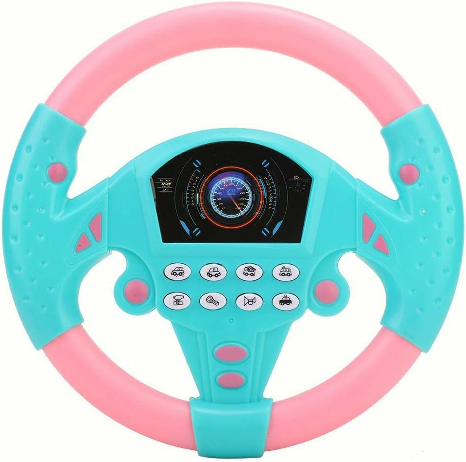 Jouets musicaux  | Volant de Jouet  Outil de Volant  Outil de Copilote  Opération Facile Portable pour Filles et Garçons Enfants (Rose Bleu)