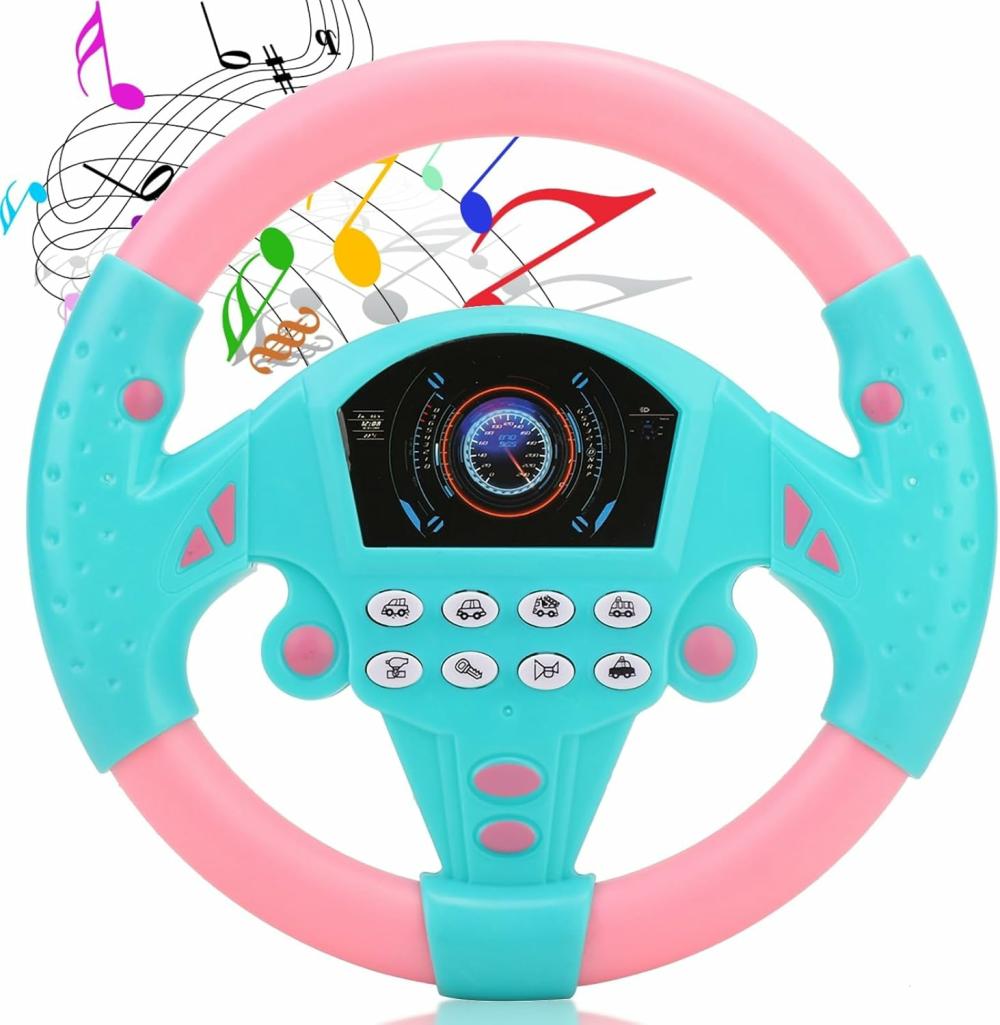 Jouets musicaux  | Volant de Jouet Simulé Contrôleur de Conduite Électrique Jouet Éducatif Sonore pour l’Apprentissage Précoce Jouet de Siège de Conduite Imaginatif pour Enfants Garçons et Filles Jouets Interactifs pour Enfants