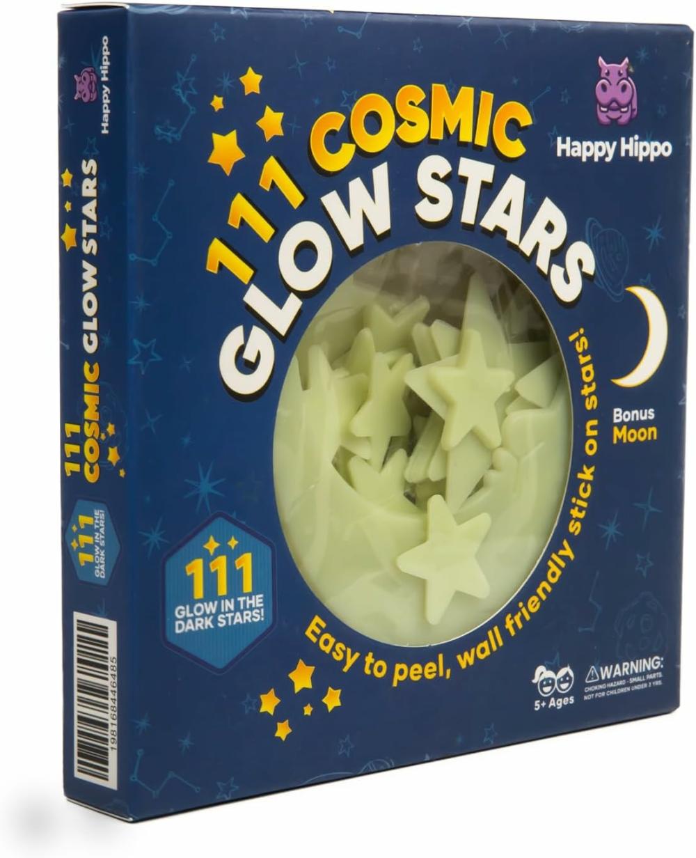 Jouets pour bébés et tout-petits  | 111 Étoiles Lumineuses Dans Le Noir Pour Plafond Avec Lune Bonus (Pack de 111) Cadeaux de Noël Pour Enfants