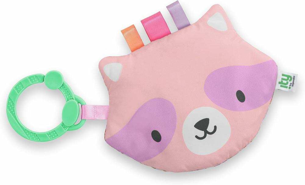 Jouets pour siège auto et poussette  | Ity Par Crinklet Jouet Raccoon Crinkle Pour Nouveau-né Et Plus Âgé Étiquettes En Satin C-Link Attachement Unisexe – Deni