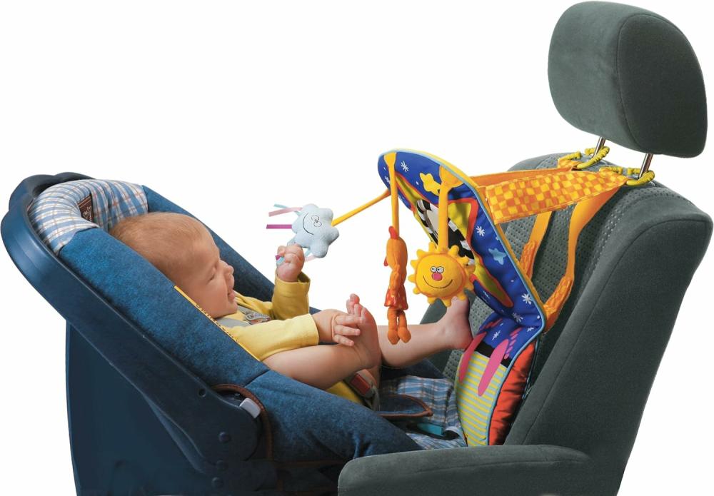 Jouets pour siège auto et poussette  | Jouet de siège auto pour nourrissons Toe Time | Centre d’activités Kick And Play avec musique, lumières, miroir et jouets qui tintent | Jouet de voyage amusant pour bébé à l’arrière du siège de voiture | Conduite facilitée avec des nouveau-nés et des bébés