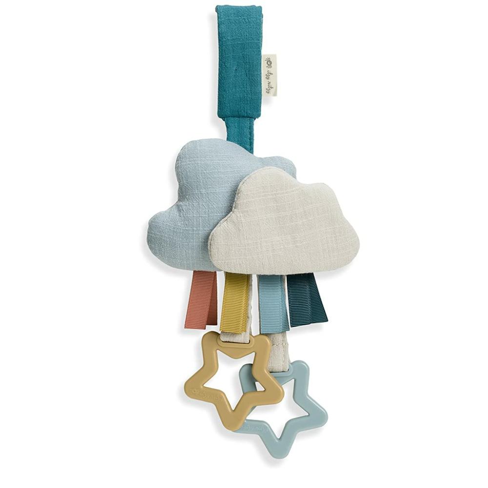 Jouets pour siège auto et poussette  | Jouet de Voyage Jingle pour Poussette, Siège Auto ou Tapis d’Activité – Jouet Suspendu pour Bébé avec Son Jingle, Anneaux Tintants et Boucle de Fixation Ajustable (Nuage)