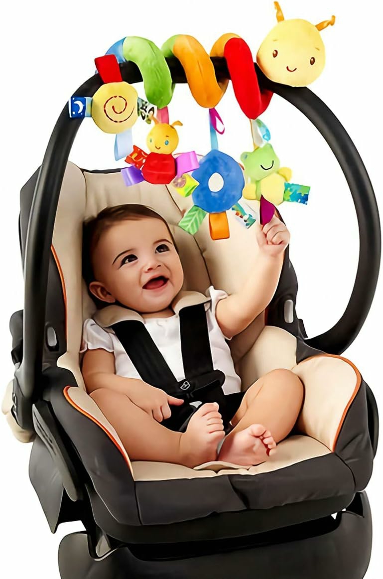 Jouets pour siège auto et poussette  | Jouets de hochet suspendus pour lit bébé, jouet de siège auto suspendu, hochet spiral pour poussette, jouet de lit pour bébé, jouet spiral pour poussette, suspendu pour bébés garçons et filles.