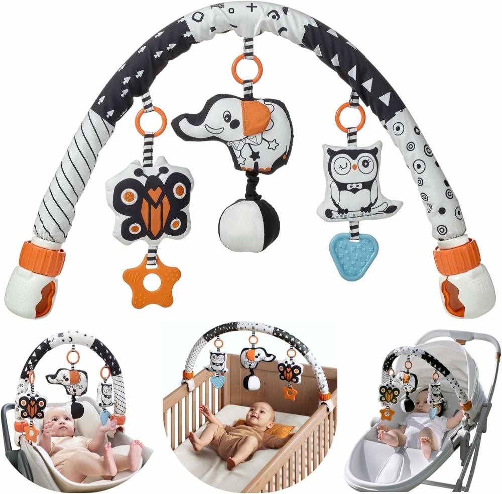 Jouets pour siège auto et poussette  | Jouets de siège auto pour bébés de 0 à 6 mois, jouets de poussette pour nourrissons de 0 à 6 mois, jouet de hochet sensoriel suspendu pour nouveau-nés avec papillon, éléphant et hiboux, jouet musical pour bébé de 6 à 12 mois.