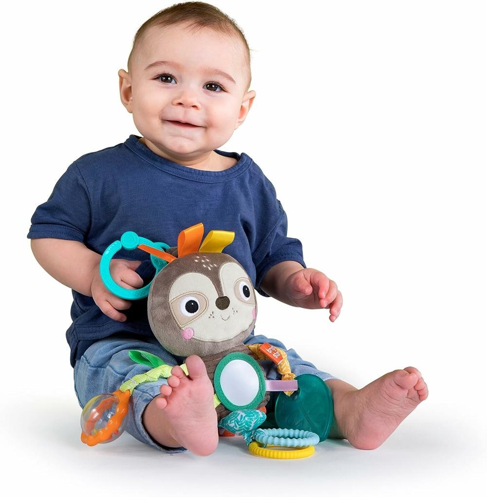 Jouets pour siège auto et poussette  | Peluche Paresseux Amis Ludiques à Emporter Jouet de Poussette pour Bébé Sans BPA Âge Nouveau-né+