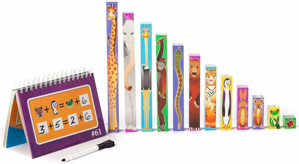 Kits et jouets scientifiques  | Inchimals – Blocs de Mesure sur le Thème des Animaux Apprentissage des Mathématiques À partir de 3 ans