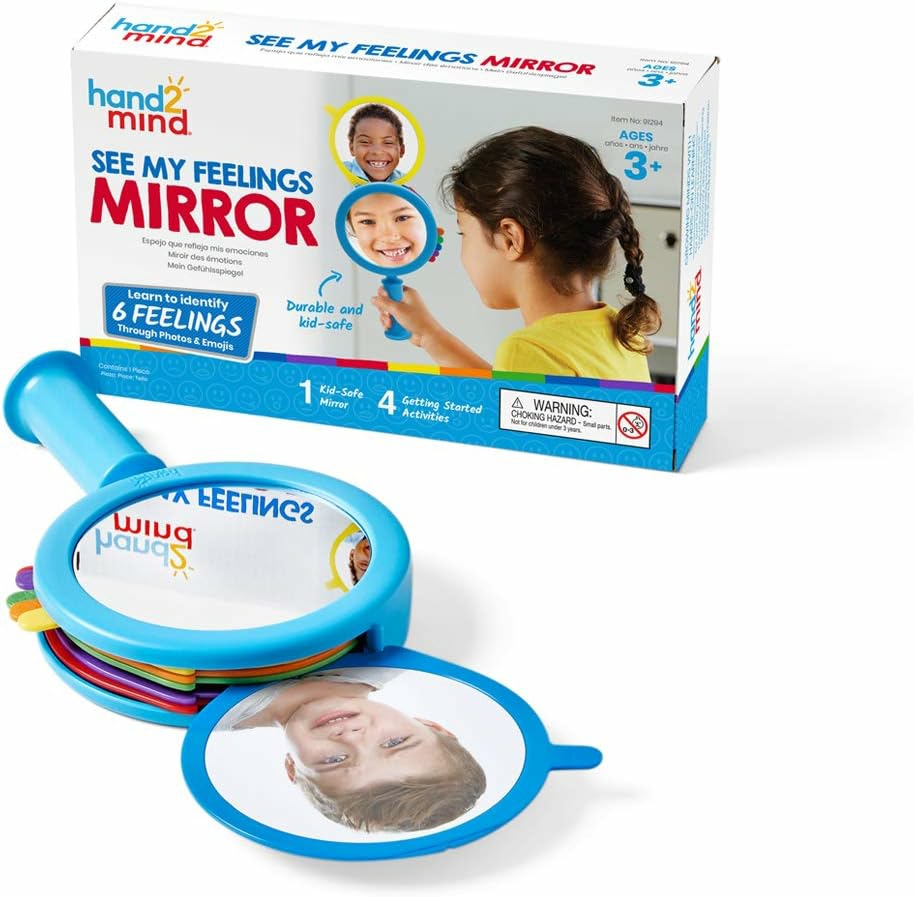 Miroirs  | Voir Mes Émotions Miroir  Jouets de Thérapie par le Jeu  Pleine Conscience pour Enfants  Régulation Émotionnelle pour Enfants  Activités d’Apprentissage Socio-Émotionnel  Fournitures pour Coin de Détente  Coin Apaisant (Ensemble de 1)