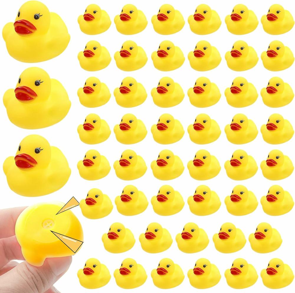 Jouets de bain  | 50 pièces de canards en caoutchouc flottants et qui font du bruit – Jouets de bain pour bébés et enfants