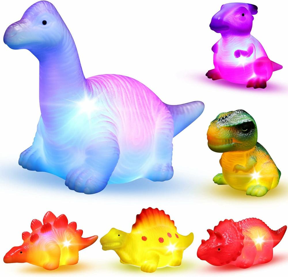 Jouets de bain  | 6 Packs de Jouets de Bain Dinosaure Flottants Lumineux pour Bébé, Tout-Petit, Neveu pour Anniversaire, Noël, Pâques – Super Jouet de Bain pour Enfants, École Maternelle, Baignoire, Douche, Piscine