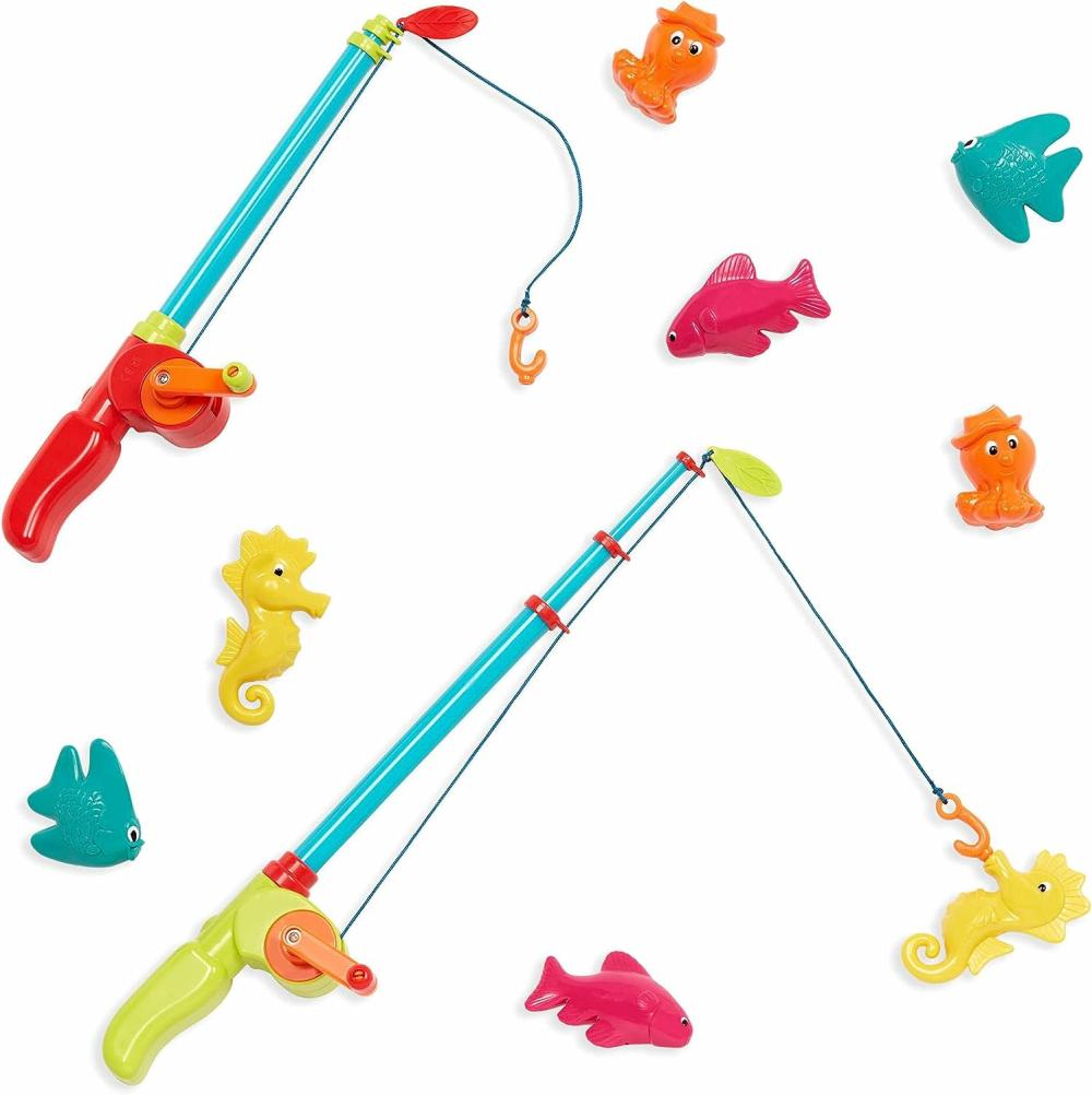 Jouets de bain  | Kit de Petit Pêcheur – Jeux d’Eau – Ensemble de Pêche Magnétique pour Enfants – Jeu de Pêche – 2 Cannes à Pêche & 8 Animaux Marins – Jouets Aquatiques pour le Bain et la Piscine – 3 Ans +