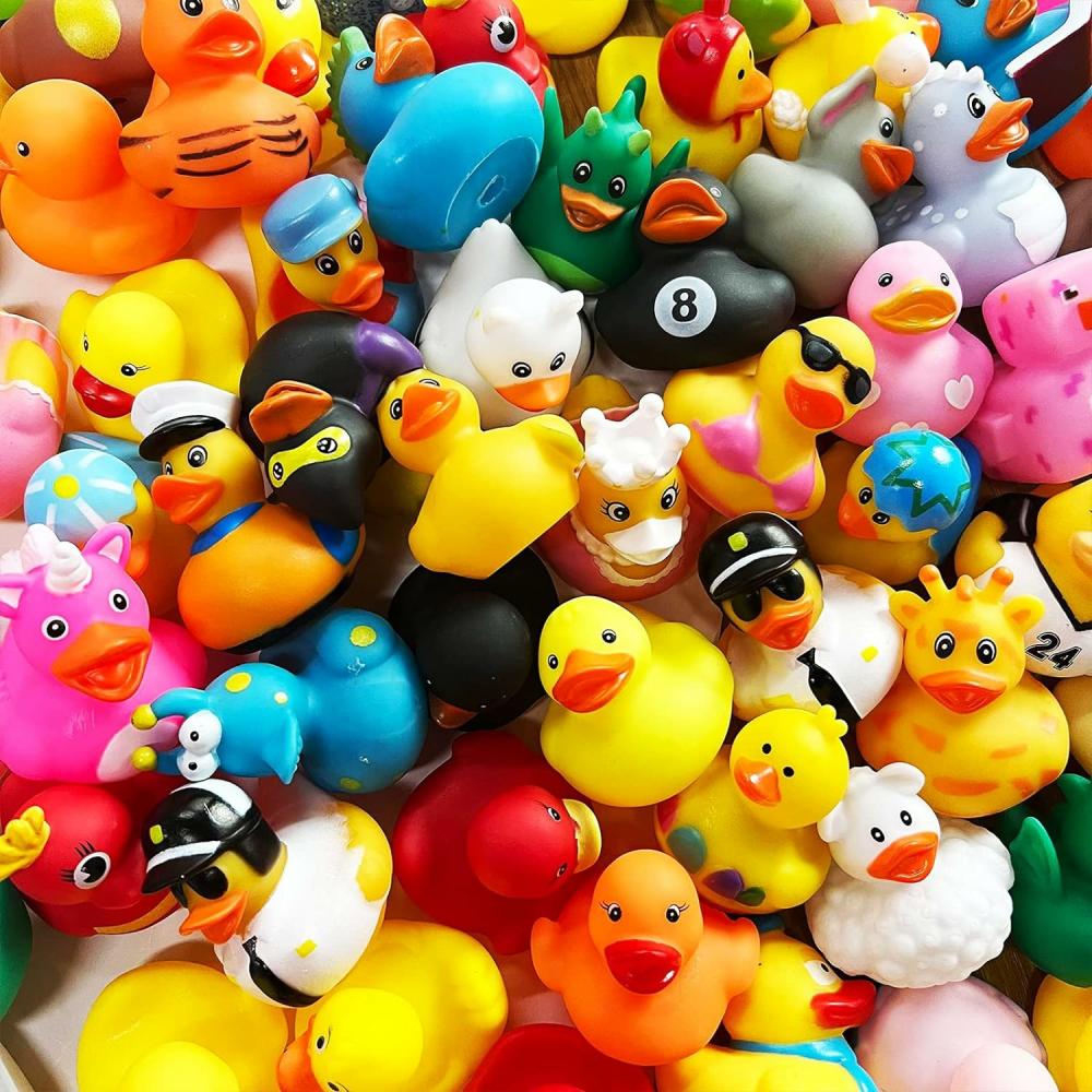 Jouets de bain  | Pack de 50 Canards en Caoutchouc en Gros, Assortiment de Canards pour Jeep Ducking, Jouets de Bain Flotteurs, Cadeaux de Fête